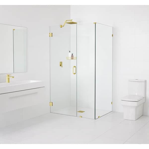 Glass Warehouse 78" x 41" x 43.5" Frameless 90 Degree Shower Enclosure
